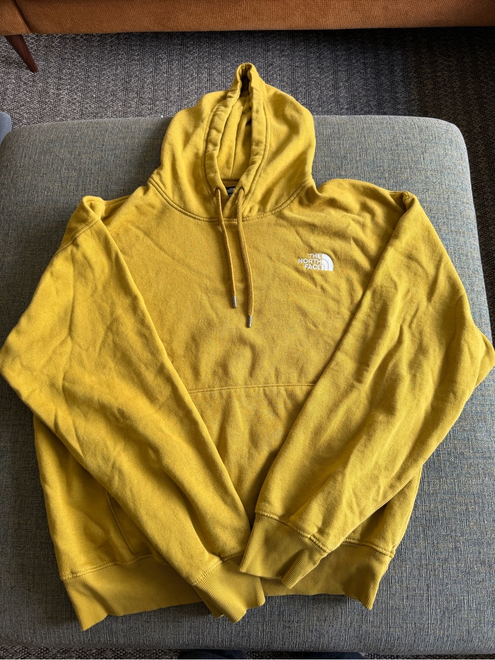 The North Face Men's Mustard Yellow Crewneck Hoodie